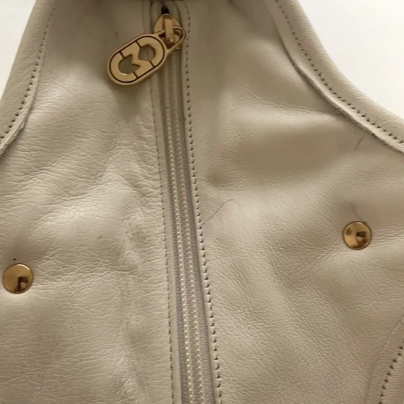 Marino Orlandi large imprinted white brown shoulder bag/ tote - Picture 16 of 16